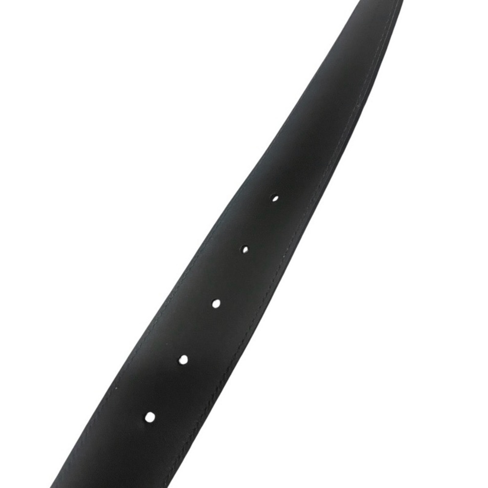 GUCCI BLACK LEATHER BELT WITH INTERLOCKING GOLD COLOR EMBLEM - Picture 7 of 7